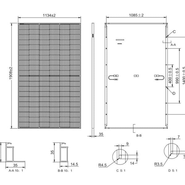 Сонячна панель Livoltek TW Solar SOL-TWMND-60HS-490W для сонячної електростанції